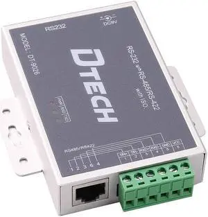 DTECH Active Isolated RS232 to RS485 RS422 Converter with RJ45 Serial Port Terminal Board Power Adapter DB9 Cable Optical Isolation Protection 2.5kV