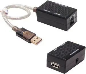 DTECH USB Extension Adapter USB to RJ45 Extender Over Cat5 Cat5e Ethernet Cable Set Connection up to 200ft