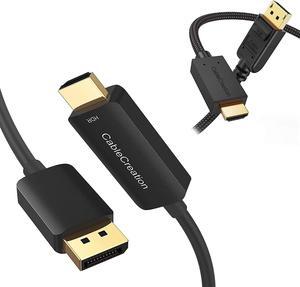 CableCreation Active DisplayPort Male to HDMI Male Cable 4K@60Hz HDR Bundle with 6FT Braided Active DP to HDMI Cable