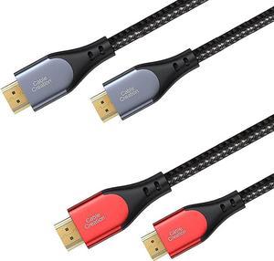 2 Pack HDMI Cable 4K@60Hz Red 3.3 ft+Gray 10ft, CableCreation HDMI 2.0 Cable, Support 3D, 2160P, 1080P, Ethernet Compatible with UHD TV, PS5/PS4, Xbox One, Blu-ray, PC, Projector and More