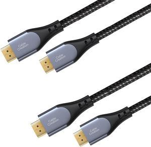 2 Pack HDMI Cable 4K@60Hz 3.3ft+10ft, CableCreation HDMI 2.0 Cable, Support 3D, 2016P, 1080P, Ethernet Compatible with UHD TV, PS5/PS4, Xbox One, Blu-ray, PC, Projector and More, Gray