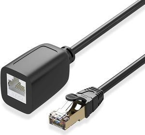 CableCreation Cat8 Ethernet Extension Cable, RJ45 Shielded Male to Female Extender, High Speed 40Gbps 2000Mhz FTP Patch Cord, UV Resistant LAN Cable, 3.05m(10ft) Black