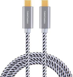 USB C Cable 6.6FT, CableCreation Cable Type C to Type C Fast Charging 3A 60W, Braided USB C Cable 2m, Compatible with MacBook Pro, Air, S21/S20+/S20 Ultra/S10/S9/S9+, Note 10,etc. 2m / Space Gray