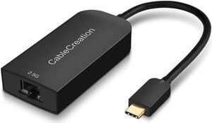 CableCreation USB C 3.1 to RJ45 2.5 Gigabit LAN Ethernet Cable Adapter, Compatible with MacBook, Chromebook, Windows 10, 8, Mac OS, Black