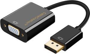 CableCreation DisplayPort to VGA Adapter, Gold Plated DP to VGA Male to Female Adapter, Compatible with Computer, Desktop, Laptop, PC, Monitor, Projector, HDTV, Black