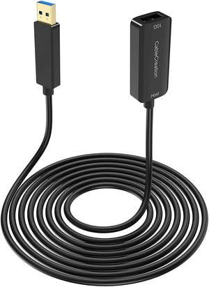 Active USB 3.0 Extension Cable 16.4 Feet, CableCreation Type A Male to Female Extension Cord Compatible with Oculus Quest 2, Oculus Rift, Playstation,USB Keyboard, Printer, Hard Drive, Black 5 Meters