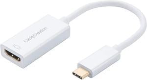 USB C to HDMI 4K @60Hz, CableCreation USB Type C (Compatible Thunderbolt 3) to HDMI Adapter, Compatible with MacBook Pro/iMac 2017/Surface Book 2/Chromebook Pixel/Yoga 920/XPS 13/Galaxy S9, White