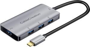 CableCreation USB Type C to 4 USB 3.0 Port Hub Adapter (Compatible Thunderbolt 3),Compatible with MacBook Pro, MacBook Air 2018,Chromebook Pixel, XPS 13/15,Yoga 910/920,Galaxy S9/S8,Space Grey