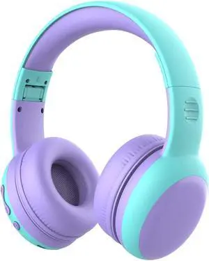 gorsun Kids Bluetooth Headphones with Microphone,Toddler Wireless Headsets with 85dB Volume Limited Hearing Protection,Stereo Over-Ear Headphones for Boys and Girls (Purple)
