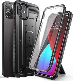 for iPhone 12 Case / iPhone 12 Pro Case with Screen Protector (Unicorn Beetle Pro), [Built-in Stand & Belt-Clip] Full-Body Rugged Protective Phone Case for iPhone 12 / 12 Pro 6.1", Black