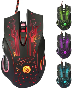 Ergonomic Design Mouse Colorful 5500DPI 6-Button LED USB Optical Wired Gaming Mouse for Pro Gamer Ergonomic Design Mouse Colorful 5500DPI 6-Button LED USB Optical Wired Gaming Mouse for Pro Gamer