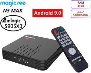 N5 MAX Android 9.0 TV Box 4GB RAM 32GB 64GB ROM Amlogic S905X3 Media Player 2.4G 5G WiFi Bluetooth 4.1 4K HD Smart Box