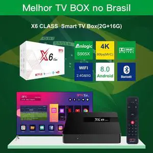 2020 AFTV X6 Class S905X 2G+16G  Android 8.0 TV BOX with 2.4G&5G Dual-band Wifi BT4.1&Dolby TV BOX 2.4G Google Voice Air Remote