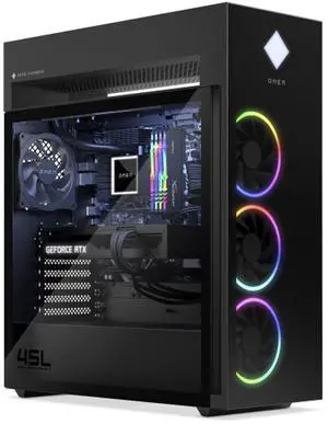 HP OMEN 45L GT22-3000i Intel Core Ultra 9 285K 3.2 GHz up to 5.70 GHz 32GB DDR5 1TB SSD NVIDIA GeForce RTX 4070 Windows 11 Home Gaming Desktop, Black - A4ND8AV-V001