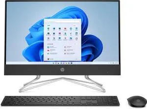 HP 22-dd0133w 21.5" FHD Intel Pentium Silver J5040 2.0 GHz up to 3.2 GHz 4GB DDR4 128GB SSD Intel UHD Graphics 605 Windows 11 Home All-in-One Desktop, Black, Minor Scratches and Dents