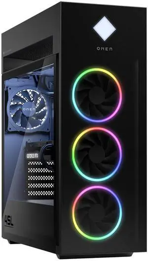 HP OMEN 45L GT22-1067c Intel Core i9-13900KF 3.0 GHz up to 5.8 GHz 64GB DDR5 2TB SSD NVIDIA GeForce RTX 4070 Ti Windows 11 Home Gaming Desktop, Black - 828Z9AA