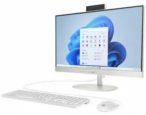 HP 24-cr1000i 23.8" FHD IPS Intel Core Ultra 5 125U 1.3 GHz up to 4.3 GHz 16GB DDR5 512GB PCIe NVMe M.2 SSD Intel Graphics Windows 11 Home All-in-One Desktop, White - 9A8G4AV-V006