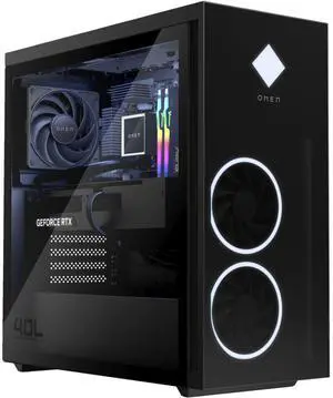 HP OMEN 40L GT21-2100t Intel Core i9-14900K 3.2 GHz up to 6.0 GHz 32GB DDR5 1TB SSD 1TB HDD NVIDIA GeForce RTX 4060 Windows 11 Home Gaming Desktop, Black - 89B90AV-V006