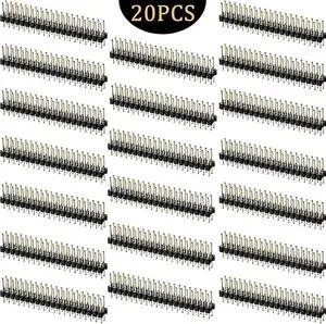 BreakAway 01 Inch 2 x 20pin Strip Dual Male Header Double Row Straight Connector Pin Header Compatible with Raspberry Pi Zero GPIO Pack of 20 BreakAway 01 Inch 2 x 20pin Strip Dual Male Header Double Row Straight Connector Pin Header Compatible with Raspberry Pi Zero GPIO Pack of 20