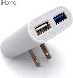 AC Pro 3.4 Amp 2-Port USB Wall Charger, Flat Foldable Plug for iPhone 12/12 Pro/12 Pro Max/ 11/11 Pro/11 Pro Max/Xs,/Xs Max/XR/X/8/Airpods, iPad, Samsung Galaxy Android & More, White