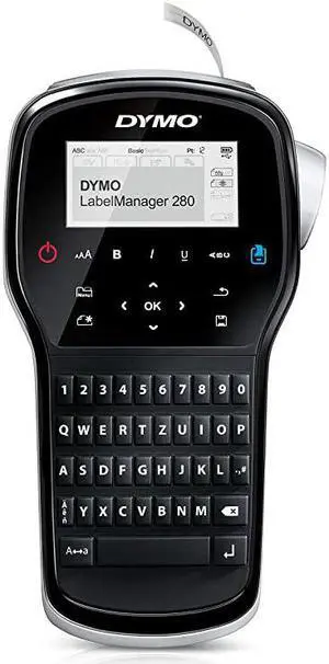 Label Maker | LabelManager 280 Rechargeable Portable Label Maker EasytoUse OneTouch Smart Keys QWERTY Keyboard PC and Mac Connectivity For Home Office Organization