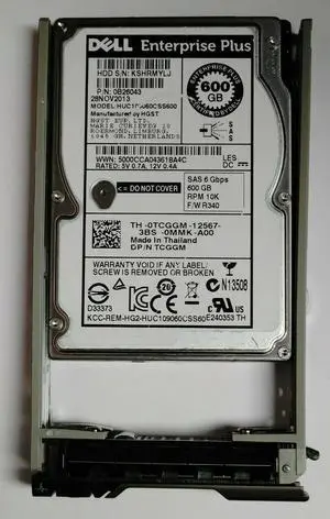 (NOT FOR HOME PC!) TCGGM HUC109060CSS600 DELL 600GB 10K 6G SFF 2.5" SAS HDD HARD DRIVE W/ TRAY
