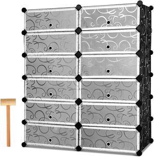 Costway 12 Cubic Portable Shoe Rack Shelf Cabinet Storage Closet Organizer Home Furni