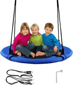 Goplus 40'' Flying Saucer Tree Swing Indoor Outdoor Play Set Swing for Kids Blue