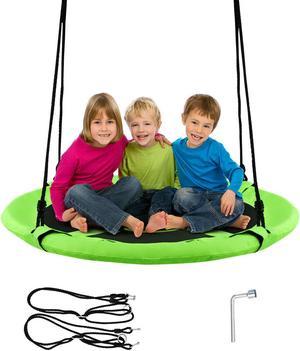 Goplus 40'' Flying Saucer Tree Swing Indoor Outdoor Play Set Swing for Kids Green