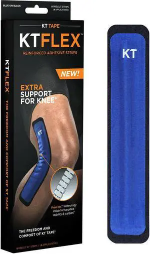 KTFlex Precut Kinesiology Theutic Elastic Sports Flex Tape, 8 Strips
