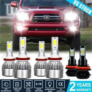 For Toyota Tacoma 2016 2017 2018 2019 6000K LED Headlight + Fog Light Bulbs 6X