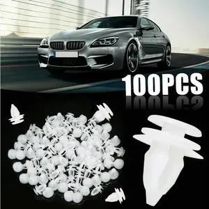 100Pcs Car Door Trim Fastener Remover Panel Clips for Honda Suzuki Toyota White