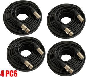 4x 25FT XLR PRO 3Pin Male to Female Mic Microphone Audio Balanced Shielded Cable