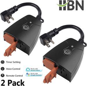2Pcs Smart WiFi Outdoor Plug Heavy Duty Timer Work with Alexa  Google Home
