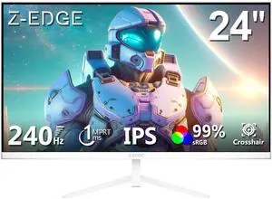 Z-EDGE UG24PJ-White 24" 1080P Full HD 240Hz 1ms IPS Gaming Monitor, 99% sRGB, FreeSync, HDR10, HDMI 2.0 + DP 1.4 Z-EDGE UG24PJ-White 24" 1080P Full HD 240Hz 1ms IPS Gaming Monitor, 99% sRGB, FreeSync, HDR10, HDMI 2.0 + DP 1.4