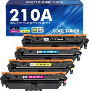 210A Toner Cartridges 4 Pack 210X 4301fdw Compatible for HP 210A 210 Toner Cartridges Replacement for HP Color Laserjet Pro MFP 4301fdn Pro 4201dw 4201dn W2100X W2100A Series Printer Ink (with Chip)