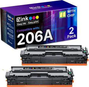 E-Z Ink Compatible Replacement for Toner Cartridge for HP 206A 206X Black Toner Cartridges 2 Black to Use with HP Color Laserjet Pro M255dw M283 MFP-M283fdw M283cdw Pro M255 (2 Black 206A 206X Toners)