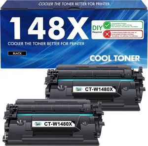 148X 148A Toner Cartridge Black High Yield 4101fdw Compatible Replacement for HP 148X 148A W1480X W1480A for HP Laserjet MFP 4101fdw 4101fdn Pro 4001dw 4001dn 4001n Printer Ink (2 Pack NO Chip)