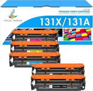 TRUE IMAGE Compatible Toner Cartridge Replacement for HP 131A 131X Laserjet Pro 200 Color M251nw M251n MFP M276nw M276n CF210X CF210A CF211A CF212A CF213A Printer (Black Cyan Yellow Magenta, 5-Pack)