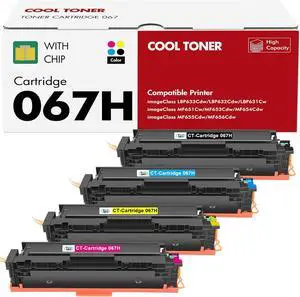 067H 067 Toner Cartridge Set MF654CDW Compatible Replacement for Canon Color ImageCLASS MF656CDW MF655CDW MF653CDW LBP632CDW LBP633CDW Printer 4 Pack High Yield Ink (Black Cyan Yellow Magenta)
