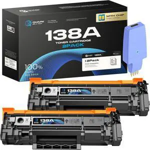 with Chip High Yield 138A 138X W1380A W1380X Toner Cartridge Compatible with HP 138A 138X W1380A W1380X for HP Laserjet Pro 3001dw Pro 3001fdw MFP 3101fdw Printers (Black, 2 Pack)