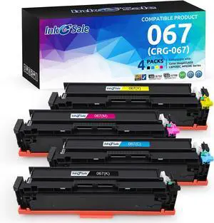 INK E-SALE 067 Toner Cartridges Set Compatible Replacement for Canon 067 067H Works for Canon Color imageCLASS LBP630C MF650C Series MF654Cdw MF653Cdw MF656Cdw MF652Cw LBP632Cdw 4-Pack Show Ink Level