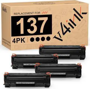 v4ink 4PK Compatible CRG137 Toner Cartridge Replacement for Canon 137 Black Toner Cartridge for Canon D570 MF232W MF236N MF242DW MF212W MF216N MF244DW LBP151DW MF210 MF220 MF230 MF240 Printer