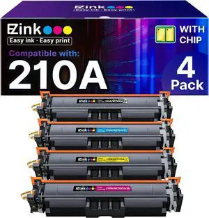 E-Z Ink 210A Toner Cartridges with Chip Compatible for HP 210A 210X to Use with Color Laserje Pro MFP 4301fdw Wireless Printer MFP Pro 4301fdn 4201dw 4201dn Color Pro MFP 4301 4201 (4 Pack)