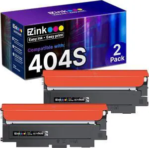 E-Z Ink Compatible Toner Cartridge Replacement for Samsung 404 404S CLT-K404S to use with Xpress C430 C430W C480 C480FW Xpress SL-C430W SL-C480FW Printer Tray (Black, 2 Pack)