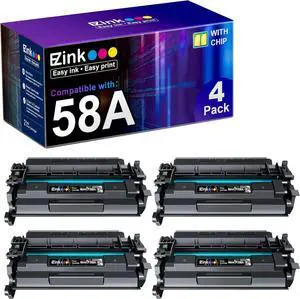 E-Z Ink CF258A 58A Toner Cartridge Black Compatible Replacement for HP 58A CF258A 58X CF258X Toner Cartridge work on Laserjet MFP M428fdw M428fdn M428dw M404 M428 M404n M404dn M404dw Printer,with Chip
