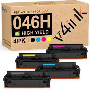 v4ink 046H Compatible Toner Cartridge Replacement for Canon 046 046H Toner Cartridge High Yield Set for Canon ImageClass MF731Cdw MF733Cdw MF735Cdw LBP653Cdw LBP654Cdw (4-Pack Color CRG046H)