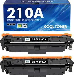 210A 210X Black Toner Cartridges Compatible for HP 210A 210X 210 Toner Cartridges Replacement for HP Color Laserjet Pro MFP 4301fdw 4301fdn Pro 4201dw 4201dn W2100A Series Printer (2 Black, with chip)