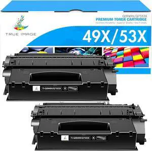 TRUE IMAGE 49X Q5949X Black Toner Cartridge Compatible Replacement for HP for HP 49A 49X Q5949A Q594X for HP Laserjet 1320 P2015 Series Printer (Black, 2-Pack)
