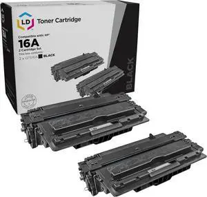 LD Products Remanufactured Toner Cartridge Replacement for HP 16A Q7516A (Black, 2-Pack) Compatible with The Following HP Laserjet: 5200, 5200dtn, 5200tn